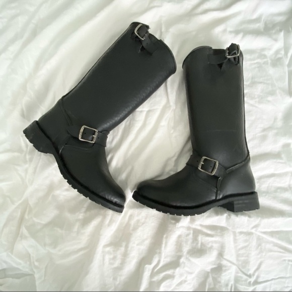 FRYE Black Engineering Sheep Lined 14” Rubber Boot - Picture 2 of 7